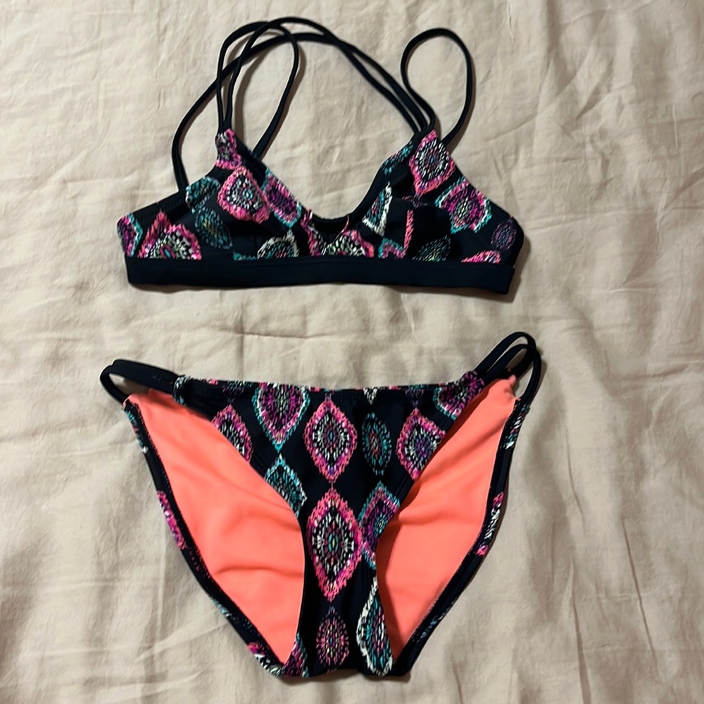 Tribal neon print swim suit